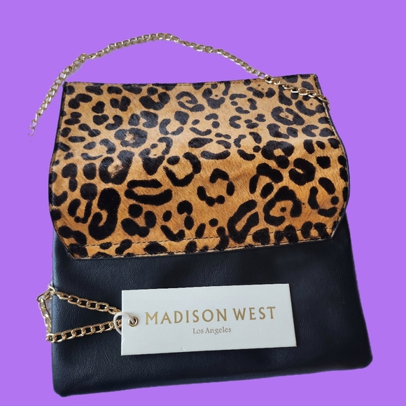 MADISON WEST CHEETAH PRINT DESIGN CROSSBODY/CLUTCH/BAG/PURSE BNWT - Picture 5 of 7